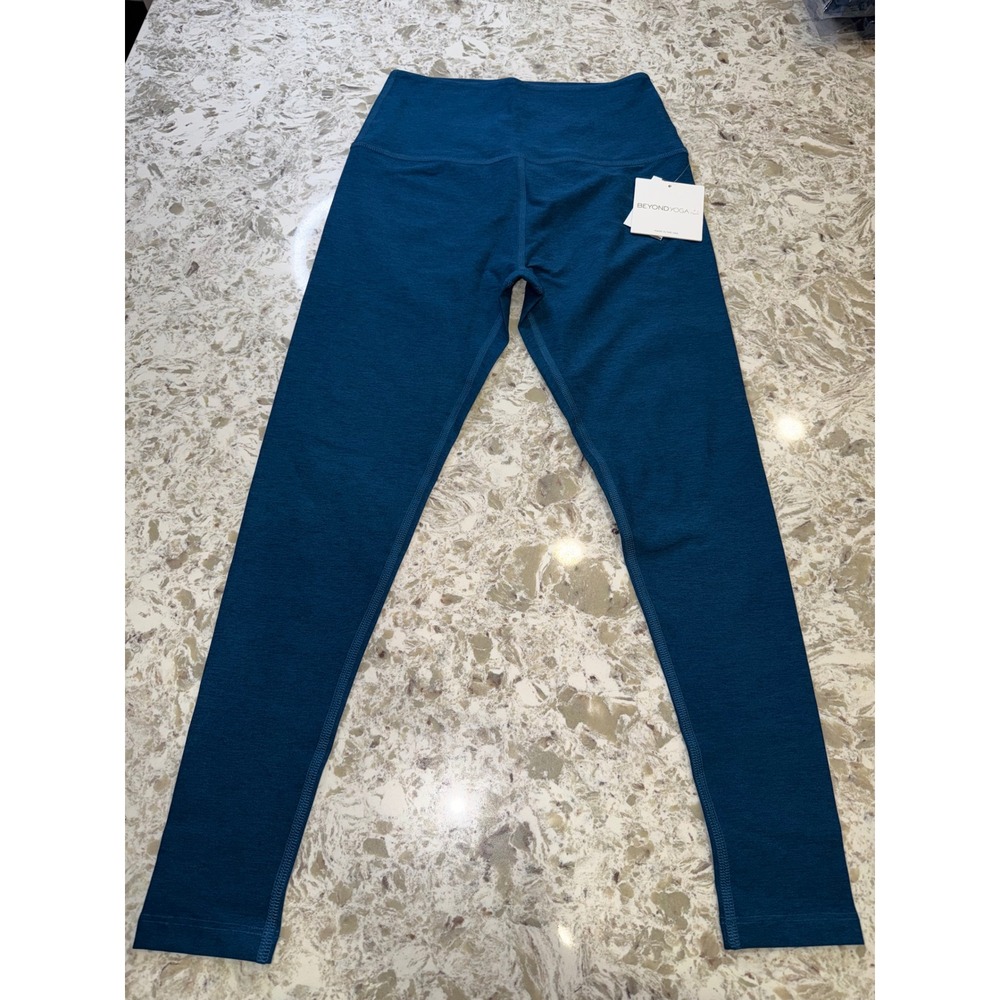Beyond Yoga Spacedye High Waisted Midi Leggings Teal Blue Heather Size Large